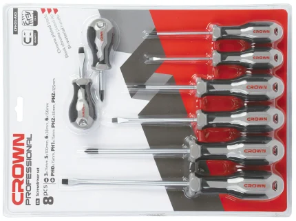 Crown Screwdriver Set 8 Pieces (CPHDS-AX08)
