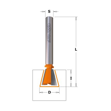 CMT Orange Tools Drill Bit Drilling Groove V Angled 90° HW S=8 D=12, 7X12, 7