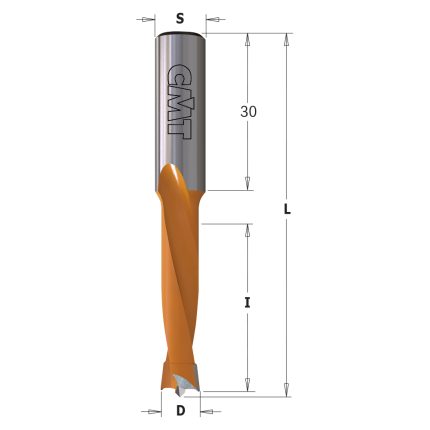 CMT Orange Tools Drill Bit Hole Dowels HW D=15 X35X70 S=10X30 RH