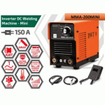 ⁦ماكينة لحام انفرتر 150 امبير 1 فاز شنطة بلاستك دي دبليو تي موديل DWT MMA-200MINI⁩ - الصورة ⁦2⁩